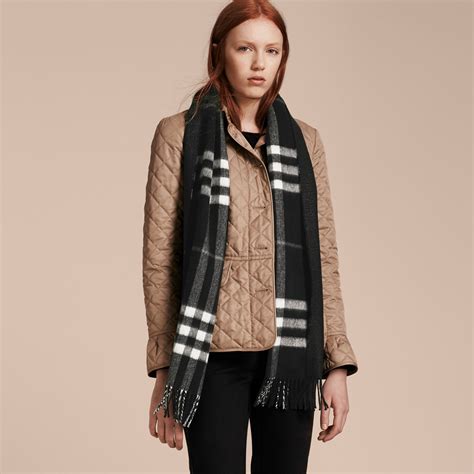 burberry metallic check cashmere scarf|burberry scarf 50 cashmere wool.